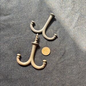 Antique Brass Hooks with attached Screw Double Wall Hooks